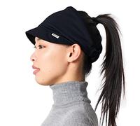 CHARM Bandana Damen Visor Kopftuch - Herren Cap Sommer Kopfbedeckung Stirnband Mit Sonnenschutz Mit Schirm Sonnen-Hut Schwarz