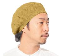 CHARM Baskenmütze Damen Barett Herren Beret Häkelmütze, Gelb Beige