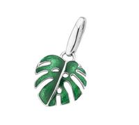 Charm Blume "Monstera-Blatt, Silber 925", grün, GIORGIO MARTELLO MILANO, Charms, Damen, Silber 925 (Sterlingsilber) (74179427-0) grün