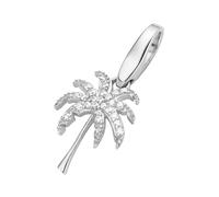 Charm Blume "Palme mit Zirkonia, Silber 925", weiß, GIORGIO MARTELLO MILANO, Charms, Damen, Silber 925 (Sterlingsilber) (29164050-0) weiß