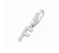Giorgio Martello Milano Charm Buchstabe F, Zirkonia Steine, Silber 925 Onesize Damen