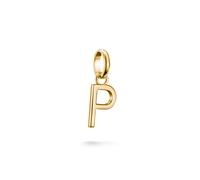 Charm Buchstabe THOMAS SABO "Charm Alphabet/Buchstabe - Connect", gold (gelbgoldfarben), Charms, Damen, P, Silber 925 (recycelt) (27340620-0) gelbgoldfarben