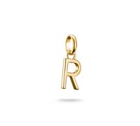 Charm Buchstabe THOMAS SABO "Charm Alphabet/Buchstabe - Connect", gold (gelbgoldfarben), Charms, Damen, R, Silber 925 (recycelt) (79552508-0) gelbgoldfarben