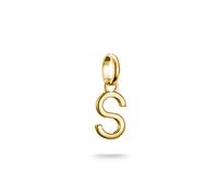 Charm Buchstabe THOMAS SABO "Charm Alphabet/Buchstabe - Connect", gold (gelbgoldfarben), Charms, Damen, S, Silber 925 (recycelt) (41859745-0) gelbgoldfarben