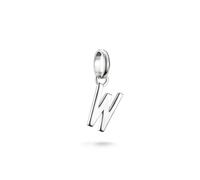 Charm Buchstabe THOMAS SABO "Charm Alphabet/Buchstabe - Connect", silber (silberfarben), Charms, Damen, W, Silber 925 (recycelt) (57209457-0) silberfarben