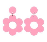 Charm Buddy 70er 80er Jahre Blume Acryl Ohrstecker baumeln Ohrringe 80er Jahre Retro Ohrringe für Frauen Disco Verkleidung 70er 80er Jahre Party Zubehör, Einheitsgröße, Acryl