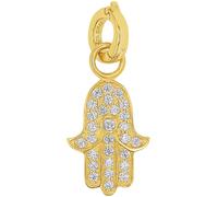 Charm-Einhänger AMOR "Fatima´s Hand", gold (gelbgoldfarben, kristallweiß, kristallweiß), Charms, Damen, Silber 925 (Sterlingsilber), Charm-Einhänger, mit Zirkonia (synth.) (73163662-0)