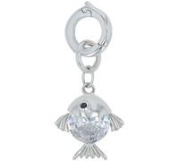 Charm-Einhänger AMOR "Fisch-Optik", schwarz (silberfarben, kristallweiß, schwarz, kristallweiß, schwarz), Charms, Damen, Silber 925 (Sterlingsilber), mit Zirkonia (synth.) (60304346-0) silberfarben, k