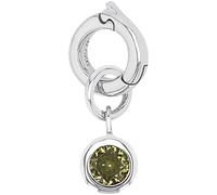 Charm-Einhänger AMOR "Geburtsstein", bunt (silberfarben, grün, grün), Charms, Damen, August, Silber 925 (Sterlingsilber), mit Zirkonia (synth.) oder Stein (synth.) (29444725-0) silberfarben, grün, grü