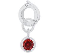 Charm-Einhänger AMOR "Geburtsstein", bunt (silberfarben, rot, rot), Charms, Damen, Januar, Silber 925 (Sterlingsilber), mit Zirkonia (synth.) oder Stein (synth.) (46969302-0) silberfarben, rot, rot
