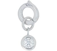 Amor Charm 925 Sterling Silber Damen Charms, mit Zirkonia synth., 1,5 cm, Silber, Januar, Kommt in Schmuck Geschenk Box, 2038533