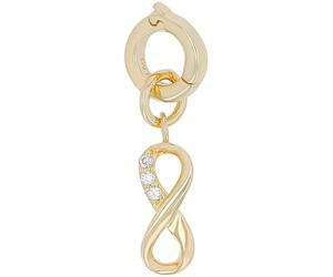 Charm-Einhänger AMOR "Infinity/Unendlichkeitsschleife", gold (gelbgoldfarben, kristallweiß, kristallweiß), Charms, Damen, Silber 925 (Sterlingsilber), mit Zirkonia (synth.) (49997458-0) gelbgoldfarben