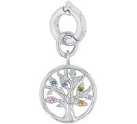 Amor Charm 925 Sterling Silber Damen Charms, mit Zirkonia synth., 2 cm, Pink, Lebensbaum, Kommt in Schmuck Geschenk Box, 2038513