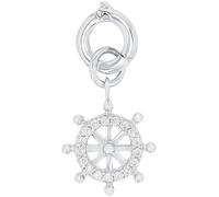 Charm-Einhänger AMOR "Steuerrad", silber (silberfarben, kristallweiß, kristallweiß), Charms, Damen, Silber 925 (Sterlingsilber), mit Zirkonia (synth.) (79710955-0) silberfarben, kristallweiß, kristall