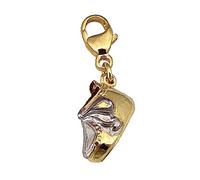 Charm Einhänger Babyschuh Gold 333 Anhänger Schuh Gelbgold bicolor 8 karat