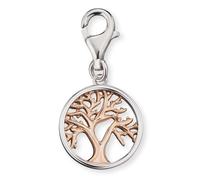 Charm-Einhänger ENGELSRUFER "LEBENSBAUM", rosa (silberfarben, roségoldfarben), Charms, Damen, Silber 925 (Sterlingsilber) (16181847-0) silberfarben, roségoldfarben
