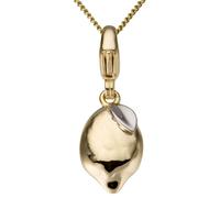 Charm-Einhänger FIRETTI "Schmuck Geschenk Gold 375 Halskette Charmarmband Gold-Charm Zitrone", silber (gelbgoldfarben, weißgoldfarben), Charms, Damen, Gelbgold 375, Charm-Einhänger (78798109-0)