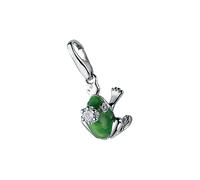 Charm-Einhänger "Frosch mit Krone und Zirkonia, Silber 925", grün, GIORGIO MARTELLO MILANO, Charms, Damen, Silber 925 (Sterlingsilber) (21305359-0) grün