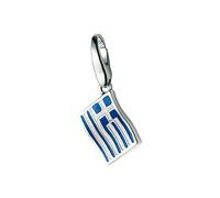 Charm-Einhänger "Griechenland-Flagge, Silber 925", bunt, GIORGIO MARTELLO MILANO, Charms, Damen, Silber 925 (Sterlingsilber) (47003323-0) bunt
