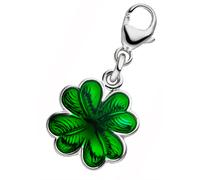 Charm-Einhänger JOBO "Anhänger Kleeblatt", grün, Charms, Damen, Silber 925 (Sterlingsilber), 925 Silber (25173015-0) grün
