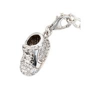 Charm-Einhänger JOBO "Charm Baby-Schuh", silber 925, Charms, Damen, Silber 925 (Sterlingsilber), 925 Silber rhodiniert mit 76 Zirkonia (90880705-0) silber 925