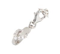 Charm-Einhänger JOBO "Charm Flip-Flop", silber 925, Charms, Damen, Silber 925 (Sterlingsilber), 925 Silber rhodiniert mit Zirkonia (20981552-0) silber 925