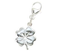 Charm-Einhänger JOBO "Charm Glücksbringer Kleeblatt", silber 925, Charms, Damen, Silber 925 (Sterlingsilber), 925 Silber rhodiniert (52123609-0) silber 925