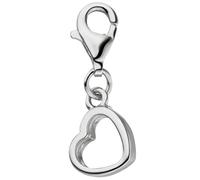 Charm-Einhänger JOBO "Charm Herz", silber 925, Charms, Damen, Silber 925 (Sterlingsilber), 925 Silber rhodiniert (13604913-0) silber 925