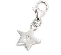 Charm-Einhänger JOBO "Charm Stern", silber 925, Charms, Damen, Silber 925 (Sterlingsilber), 925 Silber rhodiniert mit Zirkonia (39852339-0) silber 925