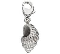 Charm-Einhänger JOBO "Muschel 21,6 mm mit Struktur", silber 925, Charms, Damen, Silber 925 (Sterlingsilber), 925 Silber rhodiniert (77630968-0) silber 925