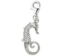 Charm-Einhänger JOBO "Seepferdchen 20,8 mm", silber 925, Charms, Damen, Silber 925 (Sterlingsilber), 925 Silber rhodiniert (72242050-0) silber 925