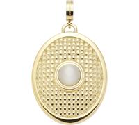 Leonardo Anhänger Clip & Mix Fidelia, goldfarbener Edelstahl, Flechtstruktur, weißes Catseye