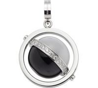 Charm-Einhänger LEONARDO "Anhänger Rita Clip & Mix", schwarz (edelstahlfarben, kristallweiß, weiß, schwarz, kristallweiß), Charms, Damen, Edelstahl, mit Zirkonia (synth.) - mit Cat´s Eye (62341841-0)