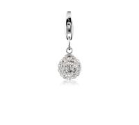 Charm-Einhänger NENALINA "Anhänger Ball 925 Silber, mit Kristallen von Swarovski", silber, Charms, Damen, mit Steinen, Silber 925 (Sterlingsilber) (82059647-0) silber