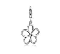 Charm-Einhänger NENALINA "Anhänger Blume Flower Sommer 925 Silber", silber, Charms, Damen, ohne Stein, Silber 925 (Sterlingsilber), Charm-Einhänger (15850308-0)