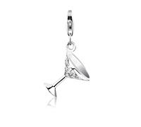 Charm-Einhänger NENALINA "Anhänger Cocktailglas Sektglas Zirkonia 925 Silber", silber, Charms, Damen, mit Steinen, Silber 925 (Sterlingsilber) (93549729-0) silber