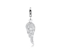 Charm-Einhänger NENALINA "Anhänger Flügel 925 Silber, mit Kristallen von Swarovski", silber, Charms, Damen, mit Steinen, Silber 925 (Sterlingsilber) (51569228-0) silber