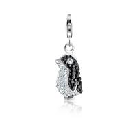Charm-Einhänger NENALINA "Anhänger Pinguin 925 Silber, mit Kristallen von Swarovski", silber, Charms, Damen, mit Steinen, Silber 925 (Sterlingsilber) (27751652-0) silber