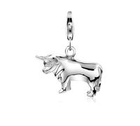 Charm-Einhänger NENALINA "Anhänger Sternzeichen Stier Taurus 925 Silber", silber, Charms, Damen, ohne Stein, Silber 925 (Sterlingsilber) (14107538-0) silber