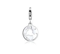 Charm-Einhänger NENALINA "Anhänger Welt Weltkugel Cut-Out 925er Silber", silber, Charms, Damen, ohne Stein, Silber 925 (Sterlingsilber) (51947550-0) silber