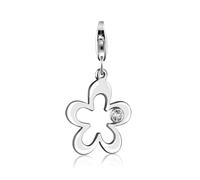 Charm-Einhänger NENALINA "Blumen-Anhänger Zirkonia Kristalle 925 Silber", silber, Charms, Damen, mit Steinen, Silber 925 (Sterlingsilber) (19758456-0) silber