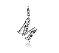 Charm-Einhänger NENALINA "Buchstabe "R" Anhänger Zirkonia 925 Silber", silber, Charms, Damen, mit Steinen, Silber 925 (Sterlingsilber) (12975565-0) silber