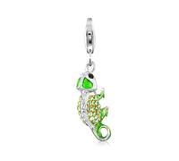 Charm-Einhänger NENALINA "Chamaeleon mit Kristallen von Swarovski 925 Silber", silber, Charms, Damen, mit Steinen, Silber 925 (Sterlingsilber) (66055626-0) silber