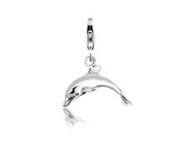 Charm-Einhänger NENALINA "Charm Delfin Tier Anhänger 925 Silber", silber, Charms, Damen, ohne Stein, Silber 925 (Sterlingsilber) (38461361-0) silber