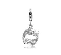 Charm-Einhänger NENALINA "Fische Anhänger Meer Sternzeichen 925 Silber", silber, Charms, Damen, ohne Stein, Silber 925 (Sterlingsilber), Charm-Einhänger (55024020-0)