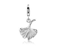 Charm-Einhänger NENALINA "Ginkgo Blatt Natur Symbol Glück 925 Silber", silber, Charms, Damen, ohne Stein, Silber 925 (Sterlingsilber) (47847614-0) silber