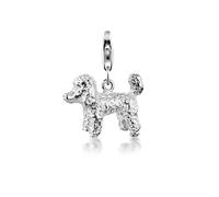 Charm-Einhänger NENALINA "Pudel Hund Dog Anhänger 925 Silber", silber, Charms, Damen, ohne Stein, Silber 925 (Sterlingsilber) (81420428-0) silber