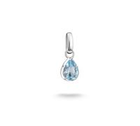 Charm-Einhänger THOMAS SABO "Birthstone/Geburtsstein Charm - Connect", blau (silberfarben, blau, blau), Charms, Damen, März, Silber 925 (recycelt), mit Zirkonia (synth.) oder Glas-Keramik Stein oder T