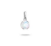 Charm-Einhänger THOMAS SABO "Birthstone/Geburtsstein Charm - Connect", transparent (silberfarben, weiß, weiß), Charms, Damen, Juni, Silber 925 (recycelt), mit Zirkonia (synth.) oder Glas-Keramik Stein