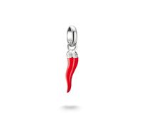 Charm-Einhänger THOMAS SABO "Charm Cornicello - Connect", silberfarben, rot, Charms, Damen, Silber 925 (recycelt), Emaille (86273525-0) silberfarben, rot